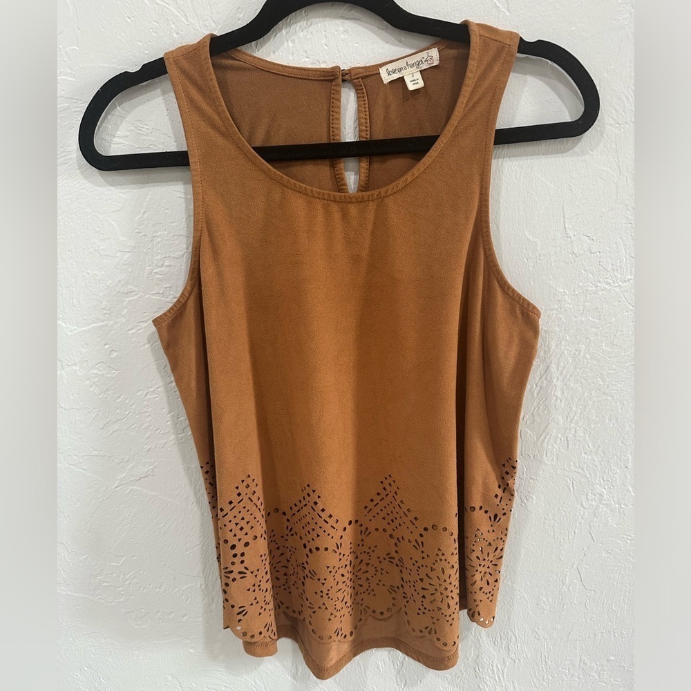 Love on a hanger brown suede western top